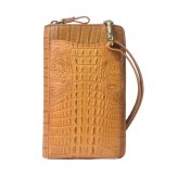 お財布スマホポシェット クロコダイル 牛革 レディース メンズ 本革 本物 財布 スマホショルダー キーリング 長財布 ポシェット ラウンドファスナー斜めがけ 軽量 男女兼用 プレセント ギフト 送料無料