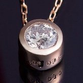 ダイヤモンド ネックレス K18PG 0.1ct フクリン ペンダント 18金 ピンクゴールド 一粒ダイヤ シンプル 華奢 レディース アクセサリー ジュエリー プレゼント ギフト 贈り物