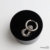 ステンレス チェーンの一コマピアス ドロップ クロス フープピアス ごつめ 揺れる かっこいい シルバー 片耳1点 十字架 大きめ 存在感 メタル メンズ 男性 金属アレルギー対応 イヤリング