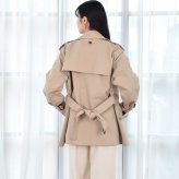 トレンチコート TCギャバジンレディース スプリングコート ハーフオーバートレンチ ハーフコート オフィス 通勤 春トレンチ コート カジュアル (lc3272)