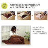 テーブル フリース こたつ用中掛け毛布 『ブリック中掛（フラット）』 約180×180cm フラットタイプ