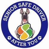 カーサイン 高齢者マーク SENIOR SAFE DRIVER グレートデン ステッカー シール 直径13cm 肉球 日本製 車