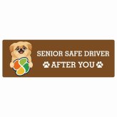 カーサイン 高齢者マーク SENIOR SAFE DRIVER ペキックス ステッカー シール 長方形 15x5cm 肉球 日本製 車