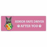 カーサイン 高齢者マーク SENIOR SAFE DRIVER コラット ステッカー シール 長方形 20x6.7cm 肉球 日本製 車