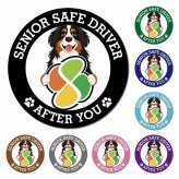 カーサイン 高齢者マーク SENIOR SAFE DRIVER バーニーズマウンテンドッグ マグネット 強力 直径13cm 肉球 日本製 車 ステッカー