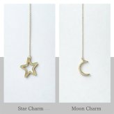 英国製 ハンドメイド 星と月 シルバーネックレス レディース ラリエット スターリングシルバー 上品 誕生日 記念日 ギフト