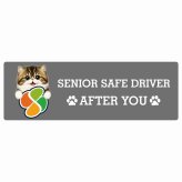 カーサイン 高齢者マーク SENIOR SAFE DRIVER ミヌエット ステッカー シール 長方形 15x5cm 肉球 日本製 車