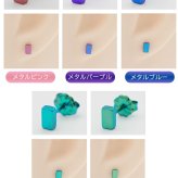 セカンドピアス チタン つけっぱなし 純チタン 長方形 四角 スクエア 金属アレルギー 日本製 ポスト 軸太0.75mm 長さ10mm 全8色 全品1個ずつバラ売り 医療用 おすすめ かわいい シンプル 小さめ ミニ 極小 人気 プレゼント