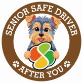 カーサイン 高齢者マーク SENIOR SAFE DRIVER ヨークシャーテリア ステッカー シール 直径13cm 肉球 日本製 車