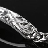 ハワイアンジュエリー ペア ブレスレット 刻印 無料 誕生石入れ可 幅8mm＆11mm 2本セット IDプレート シルバー925 文字 ブレスレット パーツ 名入れ BY THE SEA バイザシー カップル 夫婦 プレゼント ハロウィン 【品番：BL101-BL102P】