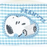 スヌーピー スマートキーケース ブルー サガラワッペンチェック SNOOPY