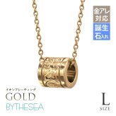 金属アレルギー対応 ネックレス ハワイアンジュエリー 純チタン ゴールドカラー ネックレス 誕生石 チューブ Lサイズ チェーン 長さ選べる イオンプレーティング メンズ レディース プレゼント 【品番：CG-TIP401L-Y】