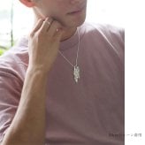 ハワイアンジュエリー ネックレス シルバー ペアネックレス 2本セット 刻印 無料 誕生石入れ可 三連リーフ 3枚の葉 3WAY 3連 スクロール シルバー925 大人 友達 シンプル カップル 夫婦 プレゼント ハロウィン 【品番：CG-SP2509P】