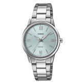 カシオ 腕時計 レディース アイスブルー 水色 シルバー アナログ ローマ数字 海外モデル 逆輸入 小さめ 薄型 軽量 メタル 50m防水 シンプル 仕事 学生 誕生日 プレゼント ギフト CASIO 収納ケース付き 成人 卒業 入学