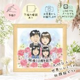プレゼント 似顔絵 結婚記念日 ギフト 贈り物 手描き 名入れ 結婚10周年 記念日 結婚記念日 お祝い 夫婦 家族 お父さん お母さん 両親 下書き確認 名入れ 修正無料 そっくり 宝物 サプライズ かわいい 思い出 感謝 10周年 記念 オーダーメイド オリジナル イラスト 感謝の品 二次会 白寿祝い 喜ばれる ホワイトデー カラフル 長寿祝い 感激 キレイ