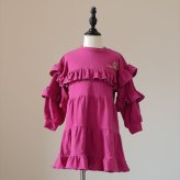 Rora ワンピース 通販 フリルワンピース キッズワンピース 長袖ワンピース お出掛け かわいい 通園通学用 小学校低学年 お出かけ着 セミフォーマル 春秋冬用 かわいい子供服 おしゃれ 女の子 女の子用 発表会