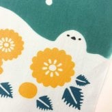 手ぬぐい シマエナガ 冬 かわいい 名入れ対応 雪 注染 日本製 和柄 ギフト プレゼント
