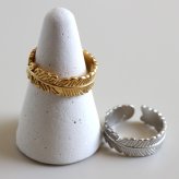 ステンレス 葉っぱリング 2カラー リーフリング 18KGP ゴールド gold シルバー オープンリング フリーサイズ レディース 女性 指輪 金属アレルギー対応