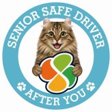 カーサイン 高齢者マーク SENIOR SAFE DRIVER アメリカンカール ステッカー シール 直径13cm 肉球 日本製 車