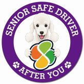 カーサイン 高齢者マーク SENIOR SAFE DRIVER ベドリントンテリア マグネット 強力 直径13cm 肉球 日本製 車 ステッカー