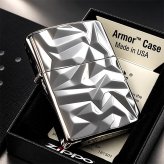 ZIPPO アーマー ジッポ ライター アイスカット シルバー White Nickel 両面加工 彫刻 かっこいい 重厚 おしゃれ メンズ ギフト プレゼント