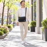 LANBINenBlue ランバンオンブルー ショルダーバッグ リール ショルダー 斜め掛け 普段使い 使いやすい シンプル メンズ ギフト プレゼント ブラック 530112