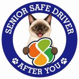 カーサイン 高齢者マーク SENIOR SAFE DRIVER シャム ステッカー シール 直径13cm 肉球 日本製 車