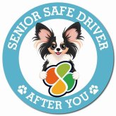 カーサイン 高齢者マーク SENIOR SAFE DRIVER パピヨン マグネット 強力 直径13cm 肉球 日本製 車 ステッカー