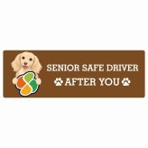 カーサイン 高齢者マーク SENIOR SAFE DRIVER カニンヘンダックスフンド ステッカー シール 長方形 15x5cm 肉球 日本製 車