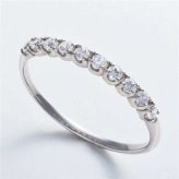 K10 ホワイトゴールド ダイヤモンド ハーフエタニティリング 0.2ct 10石 指輪 華奢 重ね付け 7号 シンプル デザイン ジュエリー プレゼント ギフト 記念日 誕生日
