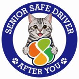 カーサイン 高齢者マーク SENIOR SAFE DRIVER アメリカンショートヘア ステッカー シール 直径13cm 肉球 日本製 車