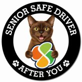 カーサイン 高齢者マーク SENIOR SAFE DRIVER バーミーズ マグネット 強力 直径13cm 肉球 日本製 車 ステッカー