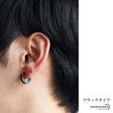 ステンレス 唐草ピアス アラベスク フープピアス ゴールド シルバー ブラック 模様 浮き彫り メタリック かっこいい 片耳1点 メンズ 男性 イヤリング 金属アレルギー対応