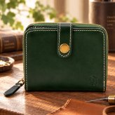 ベリーズヨーク　BELLIES YORK　二つ折り財布　BYTM1944GR　グリーン　緑色　ベジタブルタンニン　イタリアンレザー　牛革　”エイジングを楽しむ革小物”