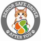 カーサイン 高齢者マーク SENIOR SAFE DRIVER 茶白 ステッカー シール 直径13cm 肉球 日本製 車
