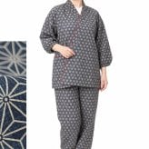 作務衣 楽粋 総柄 日本製 女性 婦人 さむえ 綿100％ 6220 OK-20 レディース 部屋着 作業着 ルームウエア 制服 ユニフォーム 和食店 仕事着 母の日 ギフト 敬老の日 クリスマスギフト プレゼント 和柄 和装