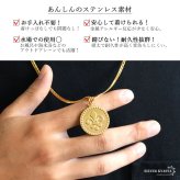 ステンレス フレアネックレス 百合の紋章 コイン 2サイズ ゴールド ペンダント メンズ レディース ユニセックス 大きめ 小さめ チェーン付き ラウンド メダル モチーフ アクセサリー おしゃれ カジュアル ストリート 男女兼用
