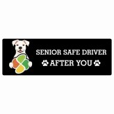 カーサイン 高齢者マーク SENIOR SAFE DRIVER ドゴアルヘンティーノ ステッカー シール 長方形 15x5cm 肉球 日本製 車