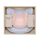 catte Giftbox プレート 2点セット[出産祝い ベビー食器セット 離乳食 食器 おしゃれ お食い初め ギフト 男の子 女の子 赤ちゃん 幼児 プレゼント 子供用 人気 かわいい 割れない 抗菌 BPAフリー 日本製 電子レンジ対応]