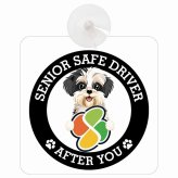 カーサイン 高齢者マーク SENIOR SAFE DRIVER マルックス 車内用 吸盤タイプ 収れん火災防止タイプ 肉球 日本製 車 ステッカー