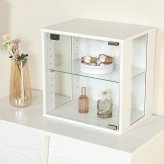 コレクションボックス(前・側板ガラス) オーク オーク・オークホワイト 2色展開 収納ラック オープンラック シェルフ 整理棚 収納家具 おしゃれ シンプル 新生活 インテリア 不二貿易