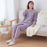 小柄 パジャマ 通販 レディースパジャマ長袖 低身長さん向け ルームウェア上下セット ニットキルト 被りボタンなし リブ袖裾リブ 部屋着 婦人寝巻き 秋冬防寒ナイトウェア 丈短めぴったり 低身長 シニアミセス 母祖母 無地シンプル あったか MPサイズLPサイズ