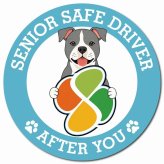 カーサイン 高齢者マーク SENIOR SAFE DRIVER アメリカンスタッフォードシャーテリア マグネット 強力 直径13cm 肉球 日本製 車 ステッカー