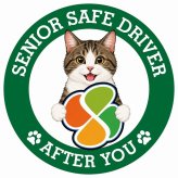 カーサイン 高齢者マーク SENIOR SAFE DRIVER キジ白 ステッカー シール 直径13cm 肉球 日本製 車