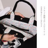 猫 バッグ トートバッグ 日本製 レディース レース 刺繍 チャーム付き かわいい 大人 可愛い 軽量 A4 黒 ネイビー 赤 サブバッグ 猫雑貨 ギフト【LALUICE】