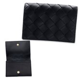 ボッテガヴェネタ BOTTEGA VENETA カードケース 名刺入れ メンズ レディース イントレチャート 本革 レザー ブラック 黒 スナップボタン ビジネスカードケース 667141 V3UH2 8425