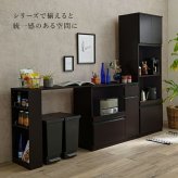 食器棚 キッチン収納 キッチンカウンター 幅89cm 奥行40cm 高さ82cm コンセント付き カウンター すき間収納 スライド棚 炊飯器ラック レンジ台 引出し 木目調 稼働棚 ストック キッチン 寝室 リビング 北欧 ：