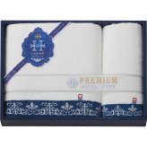 【直送】今治 プレミアムホテル仕様 [26-2823-056] 大判バス フェイスタオルセット 今治タオル 日本製 綿100パーセント 大判バスタオル フェイスタオル各1枚 厚手 大判 贈り物 プレゼント ギフト 内祝い お返し