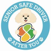 カーサイン 高齢者マーク SENIOR SAFE DRIVER プードル ステッカー シール 直径13cm 肉球 日本製 車