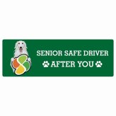カーサイン 高齢者マーク SENIOR SAFE DRIVER ボルゾイ ステッカー シール 長方形 20x6.7cm 肉球 日本製 車